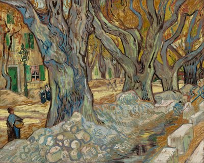Die großen Platanen (Straßenarbeiter in Saint-Rémy) von Vincent van Gogh