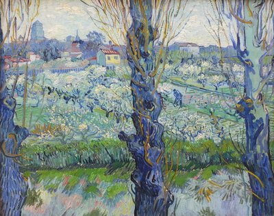 Blick auf Arles, blühende Obstgärten von Vincent van Gogh