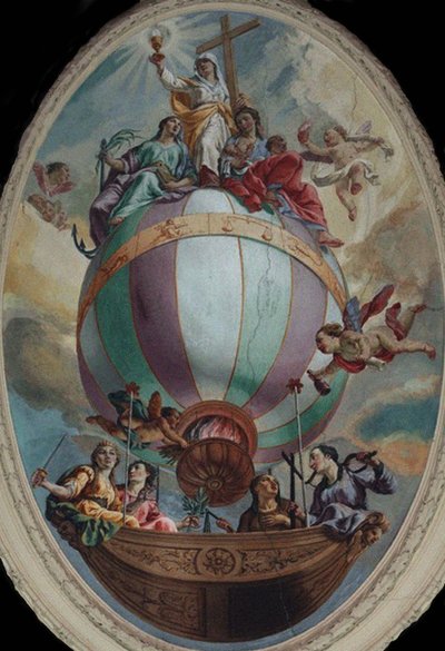 Tugend auf einem Ballon von Vincenzo Angelo Orelli