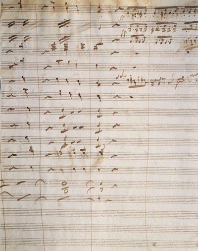 Handgeschriebene Partitur für die Oper Beatrice di Tenda von Vincenzo Bellini
