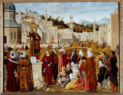 Die Predigt des Heiligen Stephanus in Jerusalem (Detail) von Vittore Carpaccio