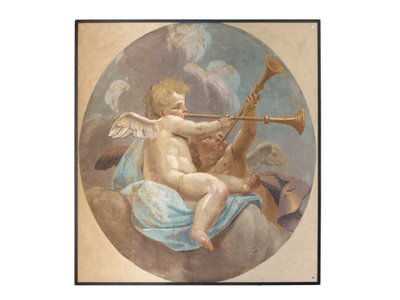 Fresken von Engeln, ursprünglich aus der St. Augustinus Kirche von Vittorio Maria Bigari