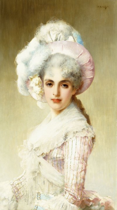 Elegante Dame in Rosa von Vittorio Matteo Corcos