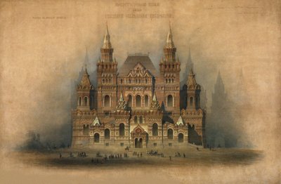 Genehmigter Entwurf des Historischen Museumsgebäudes, 1875 von Vladimir Ossipovitch Sherwood