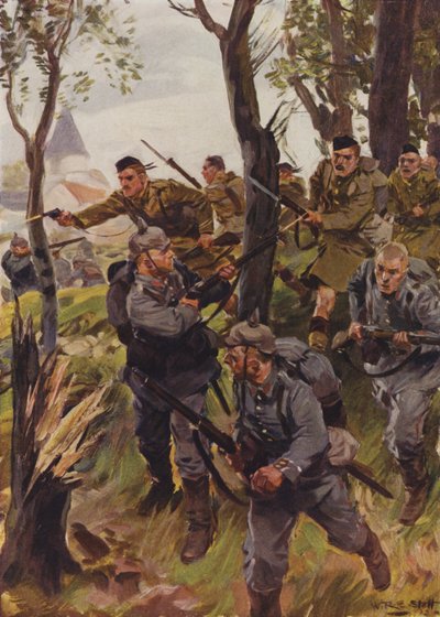 Die Seaforth Highlanders schlagen den Feind in die Flucht von W.R.S. (after) Stott