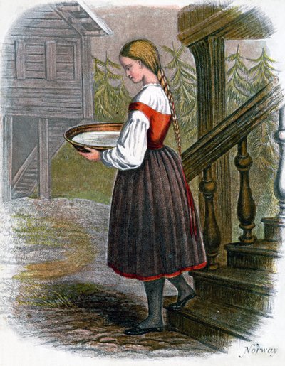 Norwegisches Bauernmädchen, 1809 von W. Dickes