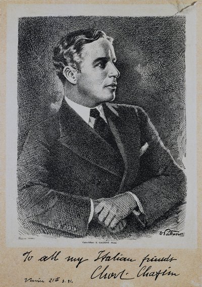 Porträt von Sir Charles Spencer Chaplin (1889-1977), englischer Schauspieler und Regisseur von John Ward Dunsmore