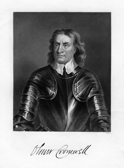 Oliver Cromwell, englischer Soldat und Staatsmann, 19. Jahrhundert von W. Holl