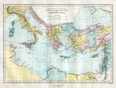 Die Missionsreisen und letzte Reise des Apostels Paulus, 19. Jahrhundert von W Hughes