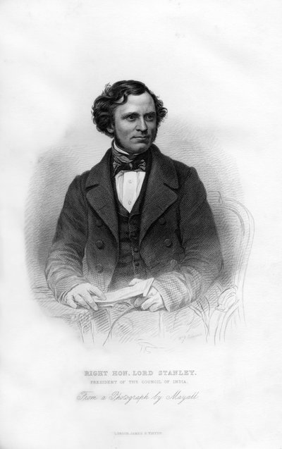 Edward Henry Stanley, 15. Earl of Derby, 1826-1893, britischer Staatsmann, 19. Jahrhundert von W. J. Edwards