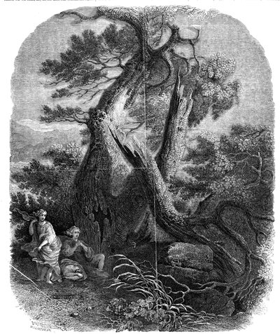 Holzstichprobe, Der Tod der Kinder von Niobe, 1844 von W. J. Linton