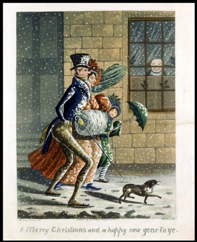 Ein frohes Weihnachtsfest und ein glückliches neues Jahr, viktorianische Weihnachtskarte von W. Summers