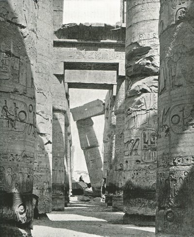 Säulen der Hypostylhalle, Karnak, Ägypten, 1895 von W and S Ltd