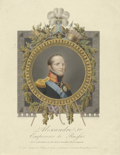 Porträt von Kaiser Alexander I. 1777-1825, 1825 von Walraad Nieuwhoff