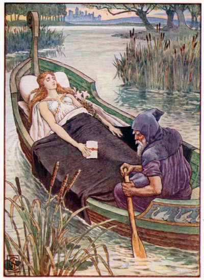 Die Todesreise der Lilienmaid von Astolat von Walter (after) Crane