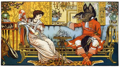 „Die Schöne und das Biest“ Illustration von Walter Crane (1845-1915) von Walter Crane