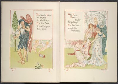 Vater Zeit und die vier Jahreszeiten von Walter Crane