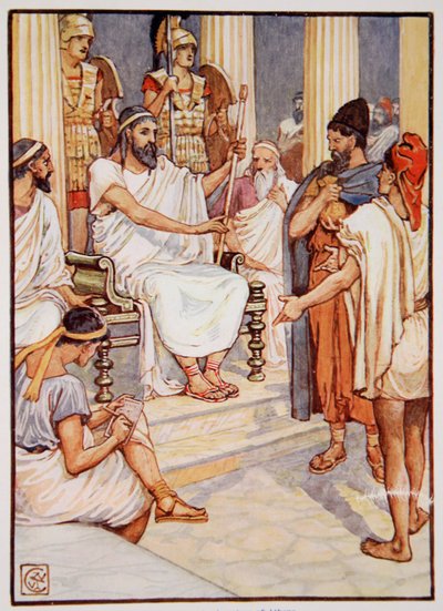 Solon befreit einen Sklaven, ca. 595, Illustration aus 