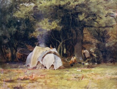 Der New Forest: Das Zigeunerlager in der Nähe der Zwinger zwischen Lyndhurst und Minstead von Walter Frederick Roofe Tyndale