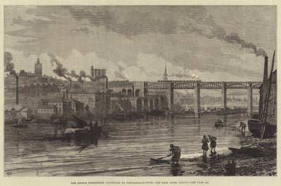 Das George Stephenson-Jubiläum in Newcastle-on-Tyne, die Hochbrücke von Walter Paget