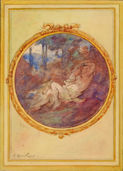 Figurenstudie für dekoratives Panel von Walter Shirlaw