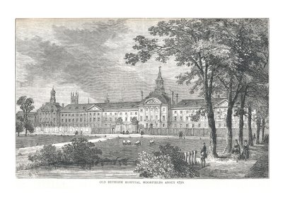Altes Bethlem Hospital. Moorfields um 1750, 1878 von Walter Thornbury