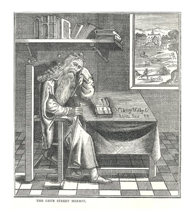 Der Einsiedler von Grub Street. Aus einem Bild veröffentlicht von Richardson, 1878 von Walter Thornbury