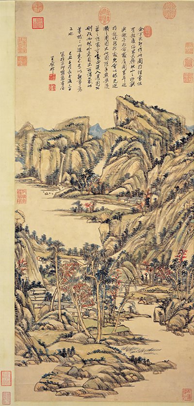 Herbstberge von Wang Yuanqi