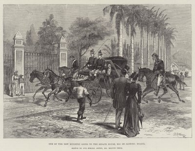 Einer der neuen Minister auf dem Weg zum Senatshaus, Rio de Janeiro, Brasilien von Warry