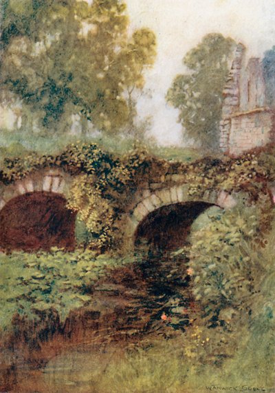 Eine Brücke, Fountains Abbey von Warwick (after) Goble