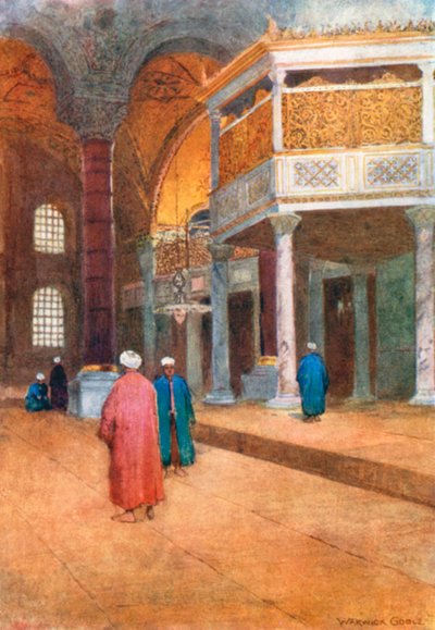 Innenraum der Hagia Sophia, die Galerie des Sultans von Warwick (after) Goble