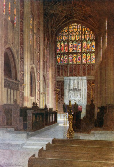 Sherborne Abbey: Chor und Ostfenster von Warwick (after) Goble