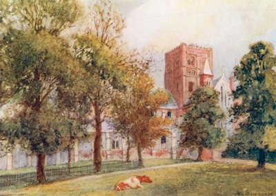 St Albans Cathedral: Der Normannenturm von Warwick (after) Goble