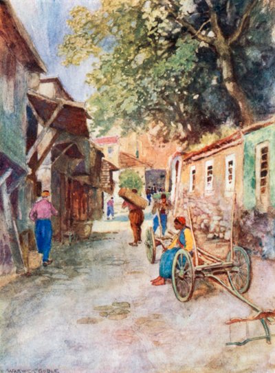 Straßenszene, Tonwerke von Warwick (after) Goble