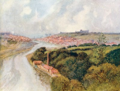 Whitby Abbey und Stadt von Warwick (after) Goble