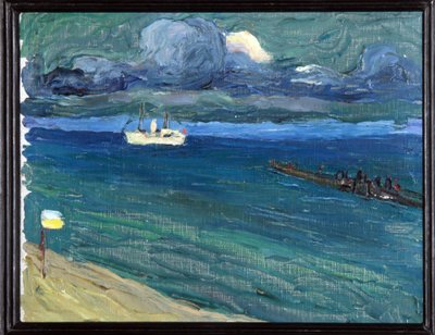 Rapallo. Landschaft mit einem Dampfschiff von Wassily Kandinsky