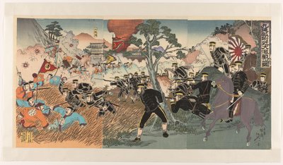 Die große Feldschlacht bei Jiuliancheng von Watanabe Nobukazu
