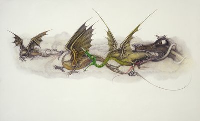 Große Drachen fressen kleine Drachen von Wayne Anderson