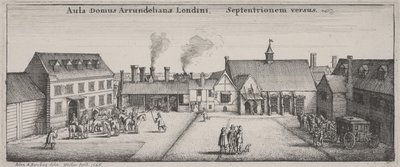 Hof von Arundel House von Norden von Wenceslaus Hollar