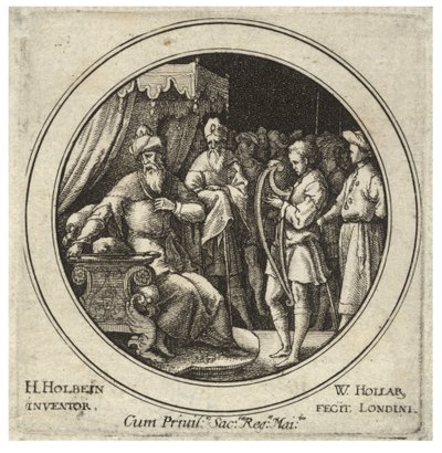 David vor Saul (Zustand 2) von Wenceslaus Hollar