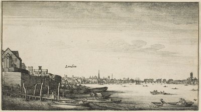 London vom Fluss Thames bei Milford Staris unterhalb des Arundel House gesehen von Wenceslaus Hollar