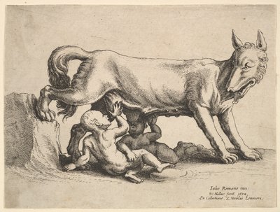 Romulus und Remus, 1652 von Wenceslaus Hollar