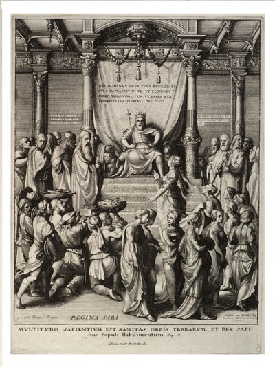 Salomo und die Königin von Saba. Zustand 3 von Wenceslaus Hollar