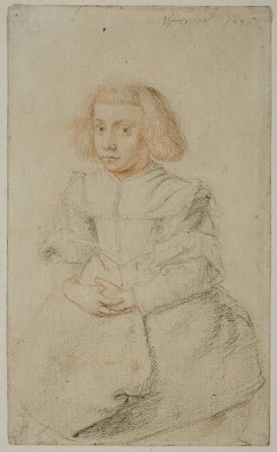Studie eines sitzenden Mädchens von Wenceslaus Hollar