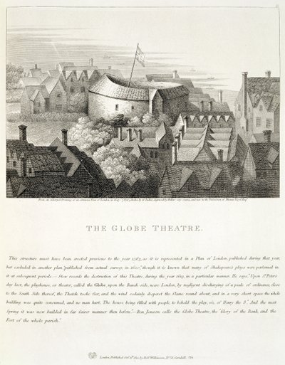 Das Globe Theatre, ca. 1647, veröffentlicht von Robert Wilkinson, London, 1810 von Wenceslaus Hollar