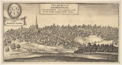 Die Aussicht auf Bermingham, von Ravenshurst nahe der Londoner Straße im Südosten..., 1625-77 von Wenceslaus Hollar
