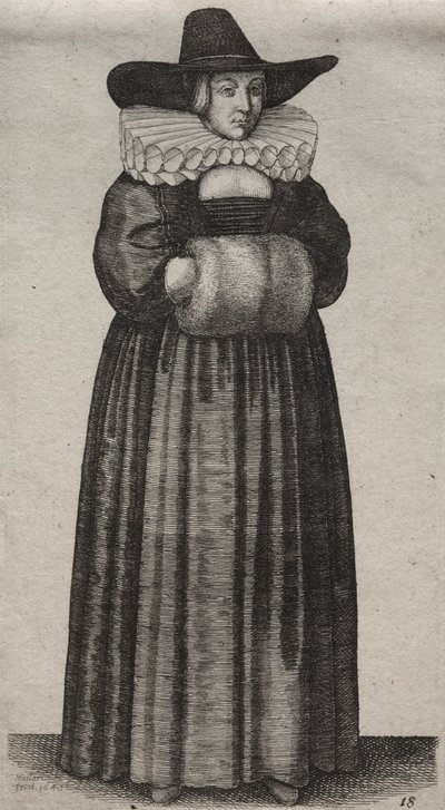 Die verschiedenen Gewänder englischer Frauen, von der Adligen bis zur Landfrau..., 1640 von Wenceslaus Hollar
