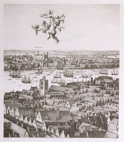 Ansicht von London, veröffentlicht 1647 (Faksimile) (Detail) von Wenceslaus Hollar