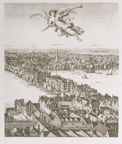 Ansicht von London, veröffentlicht 1647 (Faksimile) (Detail) von Wenceslaus Hollar