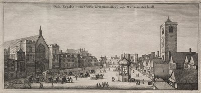 Ansichten von London: New Palace Yard mit Westminster Hall und dem Clock House, 1647 von Wenceslaus Hollar